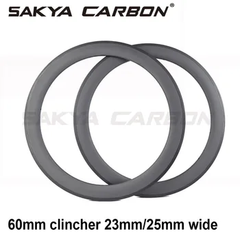 Решающие диски глубиной 60 мм, шириной 23 мм 25 мм, полностью из углеродного волокна Для шоссейного велосипеда Изображение