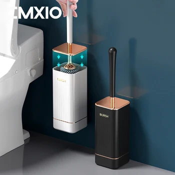 Роскошная туалетная щетка CMXIO, Силиконовая щетка для унитаза со сливным держателем, Чистящие средства, Чистящие средства для дома, аксессуары для туалета Изображение