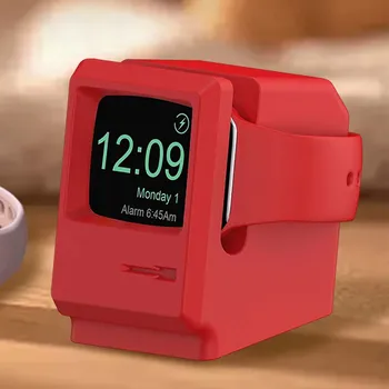 Силиконовый держатель подставки для зарядного устройства для Apple Watch 7 6 5 4 3 2 1 Портативная простая нескользящая подставка для зарядки, легкий стеллаж для хранения Изображение