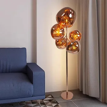 Скандинавский минималистичный торшер из лавы, роскошный дизайнер гостиной и кабинета, высококачественное оформление атмосферы, диван, вертикальная лампа Изображение