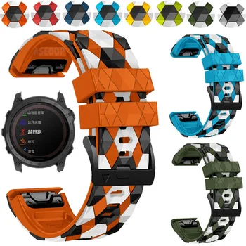 Смарт-часы Спортивный Ремешок Для часов Силиконовые Дышащие Ремешки Ремень 22-26 мм Быстроразъемный Для Garmin Fenix 5XPlus 5 6 6X 7 7X Mk1 S60 Изображение