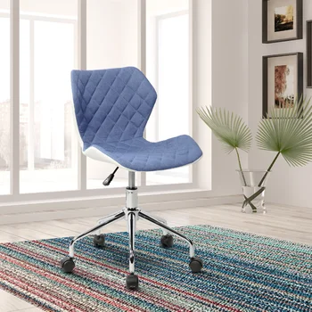 Современное офисное рабочее кресло Techni Mobili с регулируемой высотой\  Синий Синий полиэстер [на складе в США] Изображение