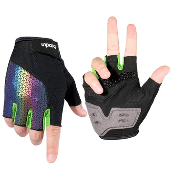 Спортивные перчатки с полупальцами, противоударные, противоскользящие, защищающие от пота, силиконовая накладка для езды на велосипеде, рыбалки, MTB, перчатки для шоссейного велосипеда, мужские, женские Изображение