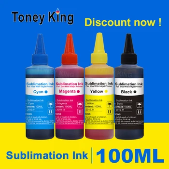 Тони Кинг, 4 цвета, бутылка 100 мл, чернила для струйной сублимации, универсальные для настольных принтеров Epson, чернила для теплопередачи, используемый термопресс Изображение