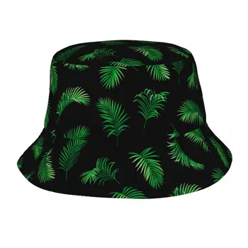 Уличные летние шляпы-ведерки с тропическими пальмовыми листьями, Подростковая Кепка для рыбалки на открытом воздухе, Жаркие летние головные уборы Изображение
