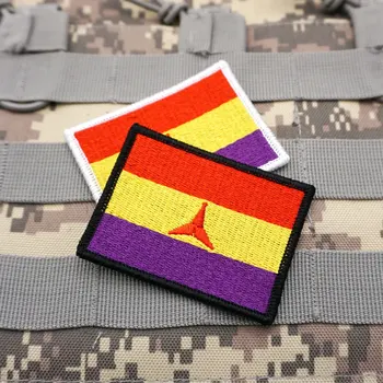 Флаг международных бригад, военно-тактические нашивки, печатный значок с застежкой-крючком для одежды Изображение
