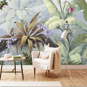 Фотообои Papel De Parede На Заказ Растения Тропического леса Обои для гостиной Спальни Домашний Декор Фреска Изображение