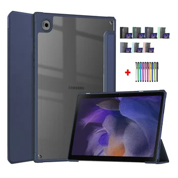 Чехол для планшета Samsung Tab A8 Cover SM-X200 SM-X205 Case 2021 Для Galaxy Tab A8 10,5-дюймовый чехол С Трехстворчатой прозрачной задней панелью Funda Изображение