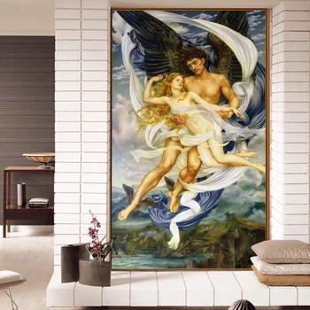 бейбехан Пользовательские живописные обои 3D стерео фреска Европейская картина маслом фоновая стена входа вертикальная версия обоев Изображение
