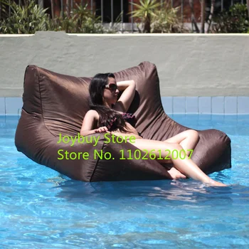 открытый коричневый бассейн для плавания водонепроницаемая погремушка laybag плавающий мешок для фасоли air bean диван bean bag оптом Изображение